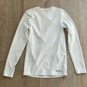 Nobull project Mens small white Waffle Knit Gym Training Long Sleeve